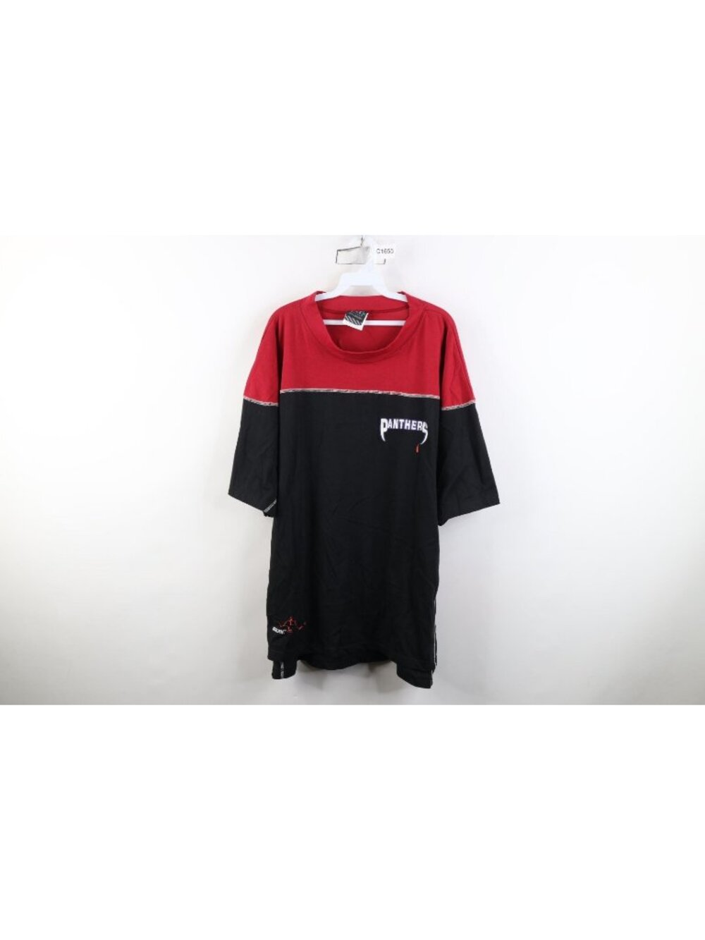 Vintage 90s Bauer Hockey Mens XL Florida Panthers Hockey Mock Neck T-Shirt Black